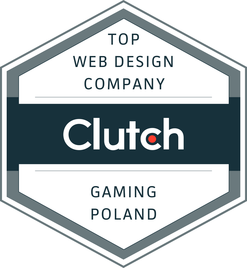 Wyróżnienie Clutch - Topowa firma projektująca strony internetowe dla firm gamingowych - Top Web design company, Gaming Poland