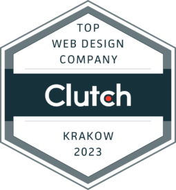 Wyróżnienie Clutch - Topowa firma projektująca strony internetowe Kraków - Top Web design company, Kraków 2023
