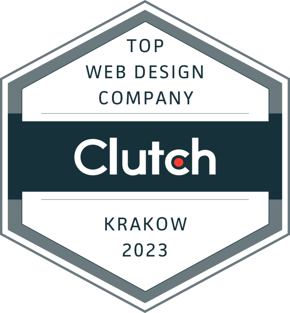 Wyróżnienie Clutch - Topowa firma projektująca strony internetowe Kraków - Top Web design company, Kraków 2023